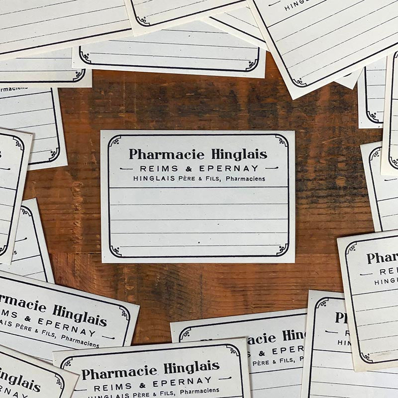 petite étiquette ancienne pharmacie hinglais reims epernay marne 1930 1920