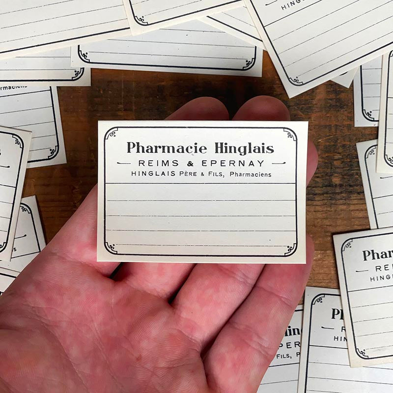 petite étiquette ancienne pharmacie hinglais reims epernay marne 1930 1920