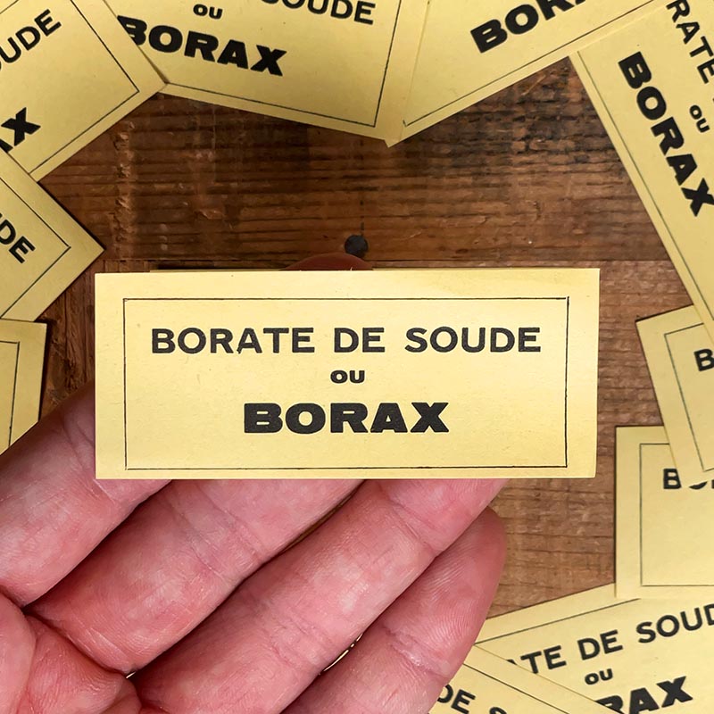petite étiquette ancienne pharmacie hinglais reims epernay marne 1900 1920 Borate de Soude Borax