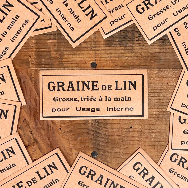 petite étiquette ancienne pharmacie hinglais reims epernay marne 1900 1920 graine de lin