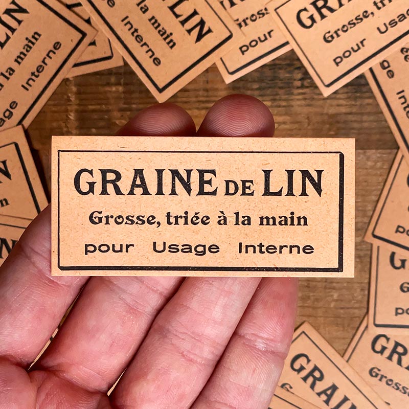 petite étiquette ancienne pharmacie hinglais reims epernay marne 1900 1920 graine de lin