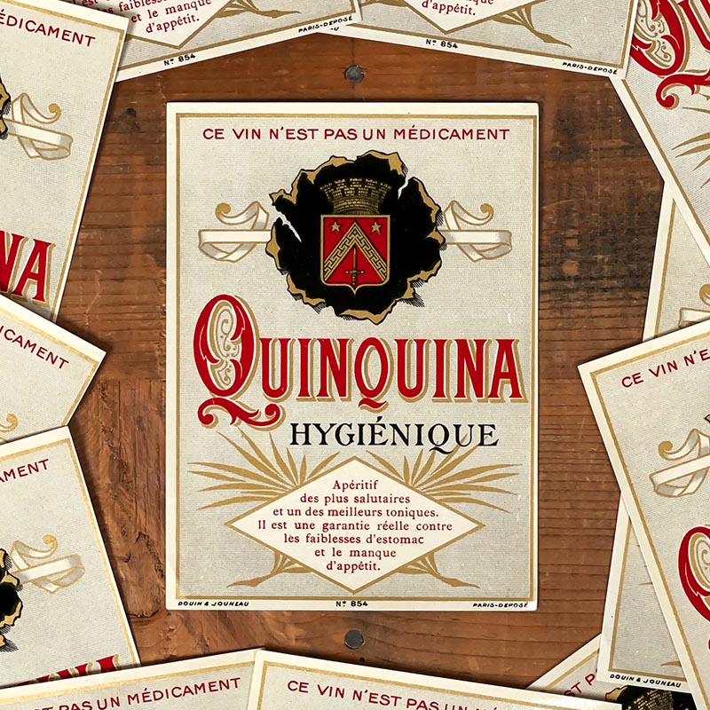 étiquette ancienne quinquina hygiénique ce vin n'est pas un médicament 1910 1920 ancien vintage