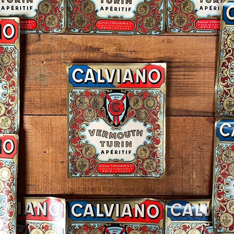 Étiquette Calviano Vermouth 1900