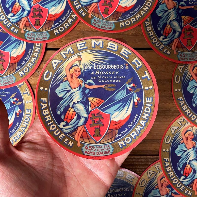étiquette fromage ancien vintage 1920 1930 camembert léon lebourgeois rond