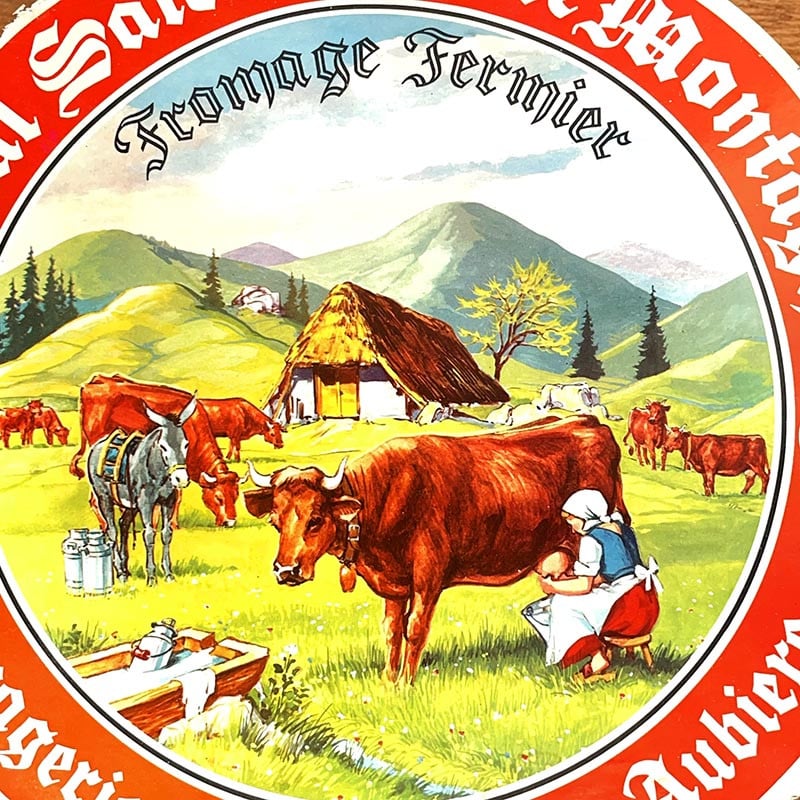 étiquette fromage ancien vintage papier fromagerie 1960 cantal salers auvergne grande