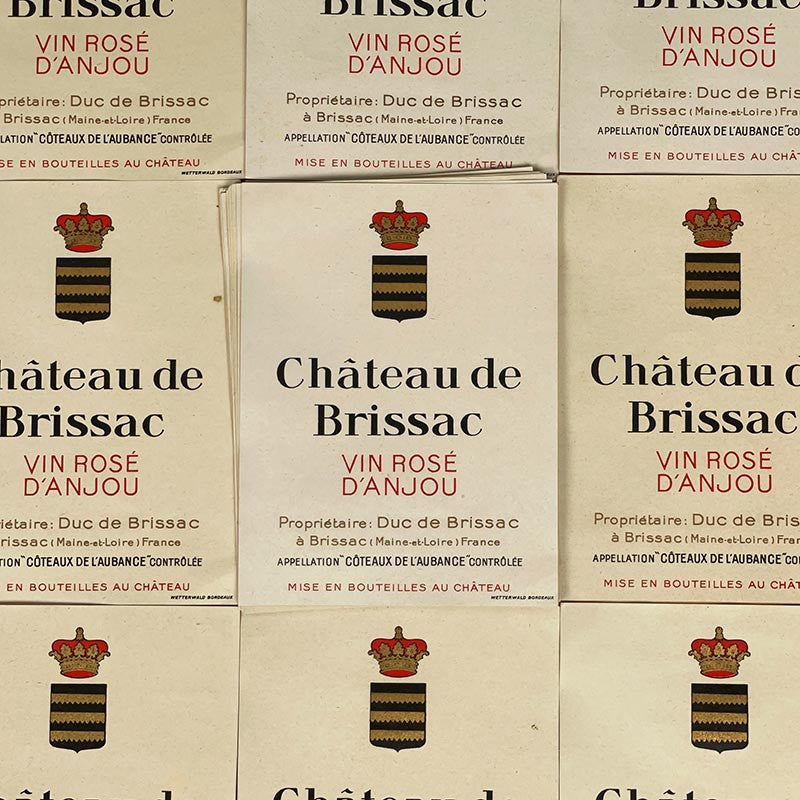 étiquette de vin ancienne chateau de brissac vignoble 1930 1920 vintage