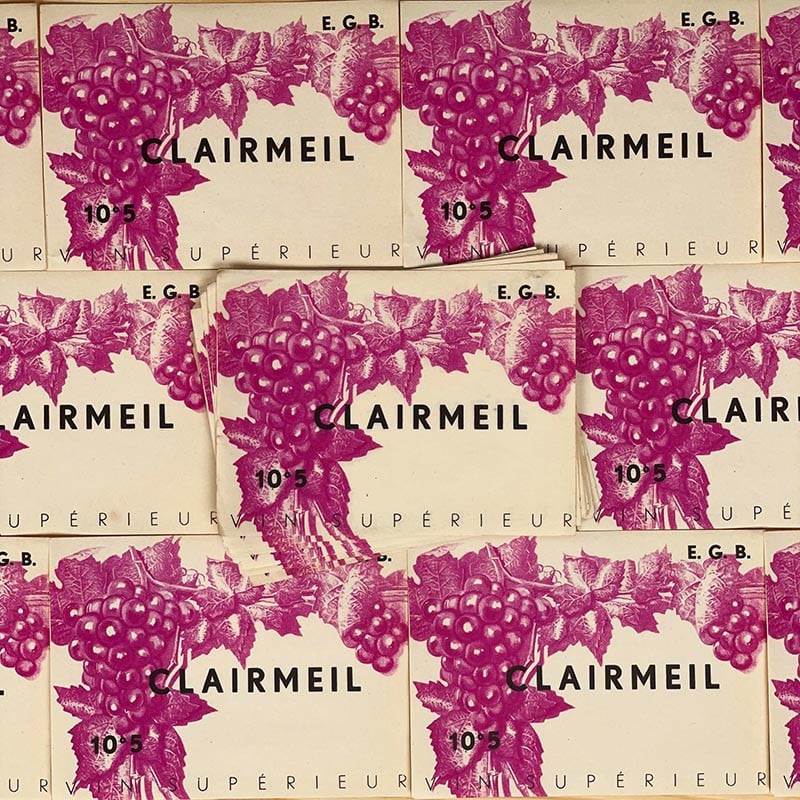 étiquette de vin ancienne clairmeil origine vignoble 1930 1920 vintage