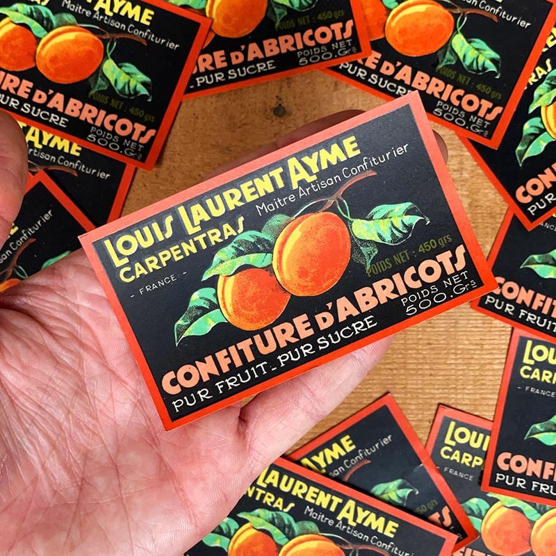 Étiquette Confiture d'Abricots 1950