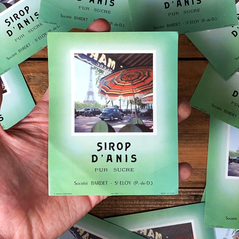 Étiquette de Sirop d'Anis 1960
