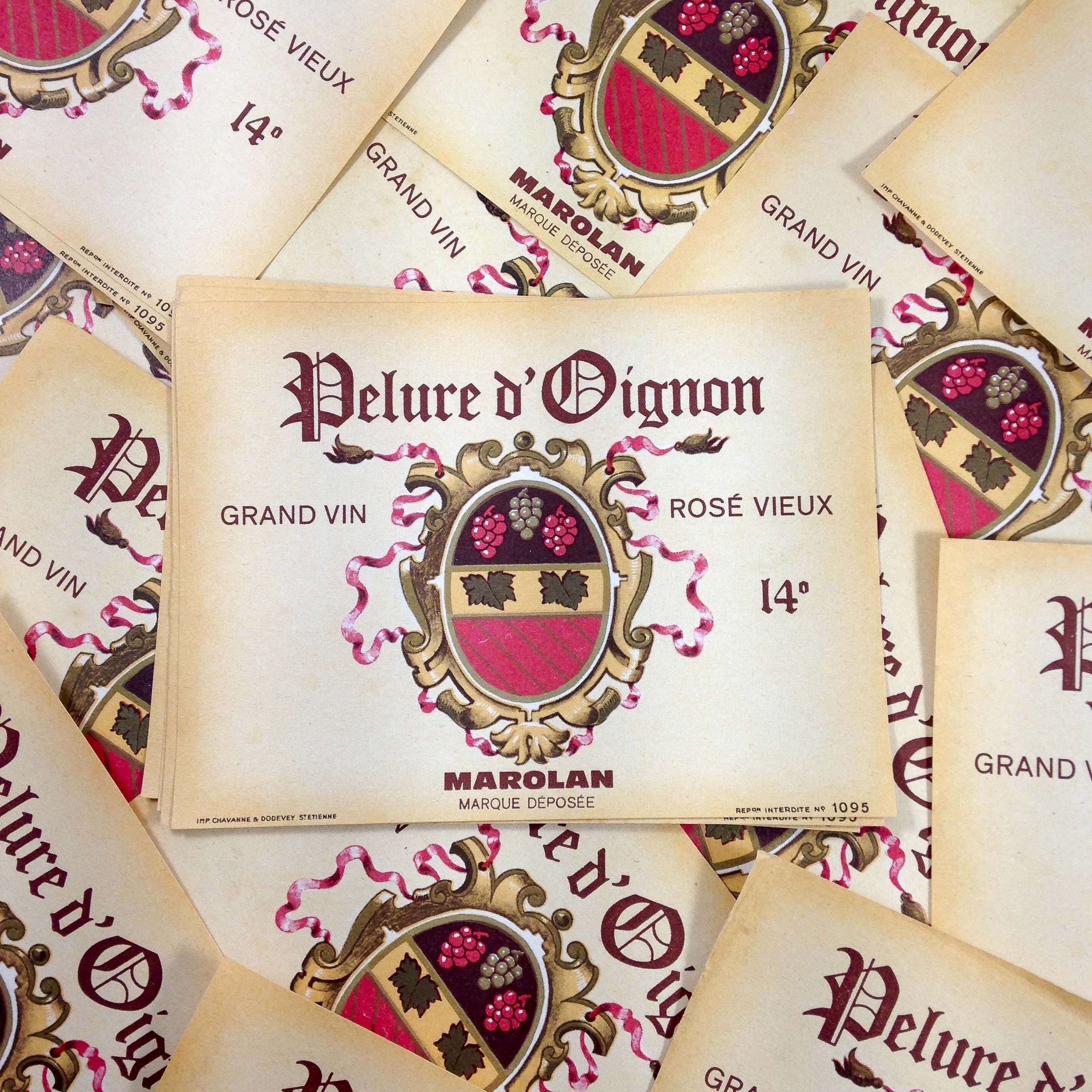 Étiquette de Vin Pelure d'Oignon 1970