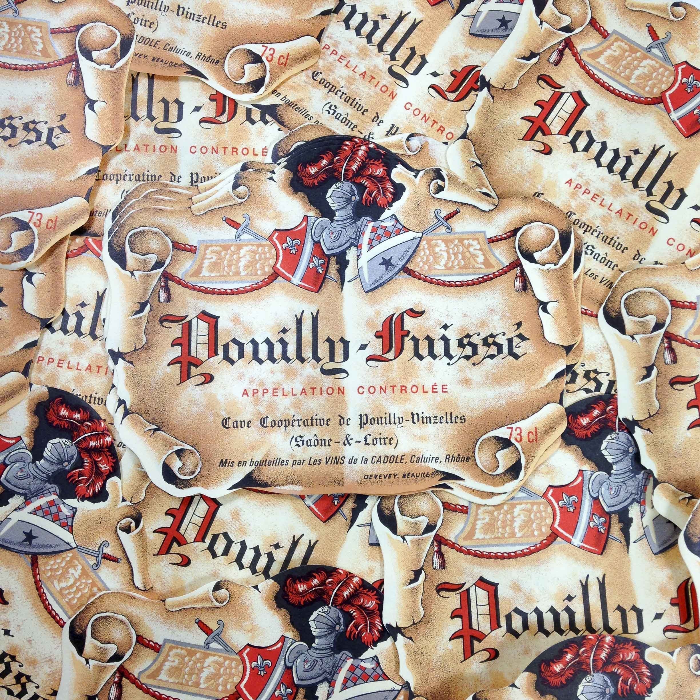 pouilly fuissé vin alcool étiquette bistrot bar imprimerie 1970