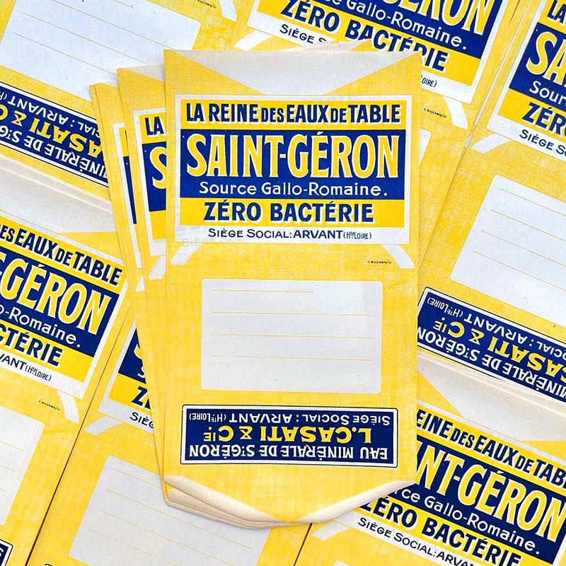 étiquette ancienne papier eau source minérale arvant saint géron ancien vintage 1920 1930 bouteille