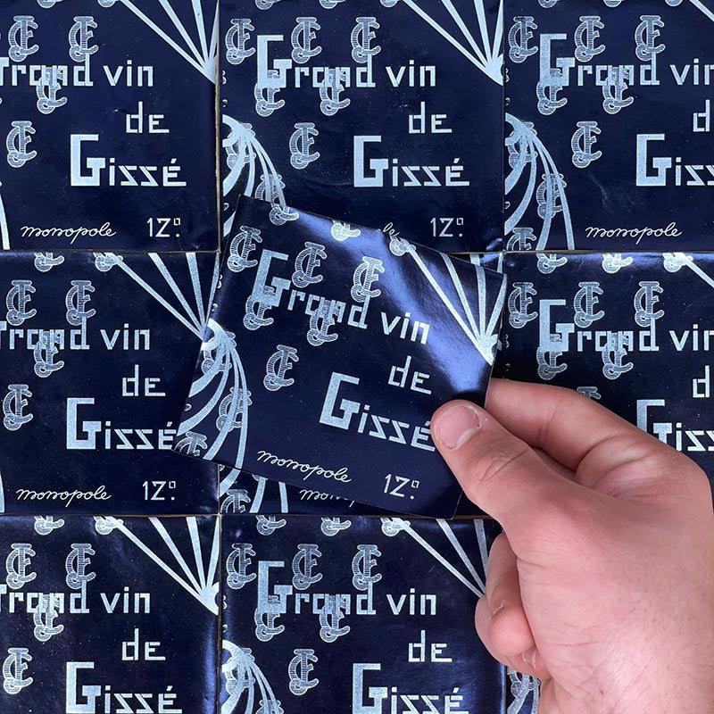 étiquette de vin ancienne grand vin de gissé récolte illustration vignoble 1900 1910 1920 vintage
