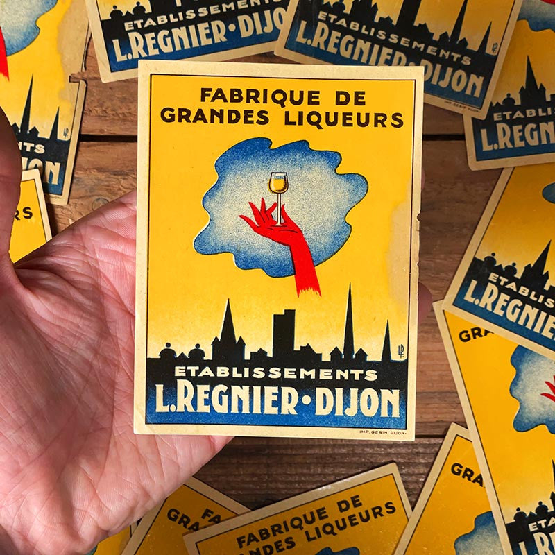 étiquette liqueurs alcool apéritif regnier dijon ancien ancienne 1920 1930 vintage