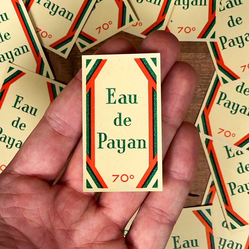 étiquette de parfum ancienne honoré payan eau de payan 70° grasse paris 1930