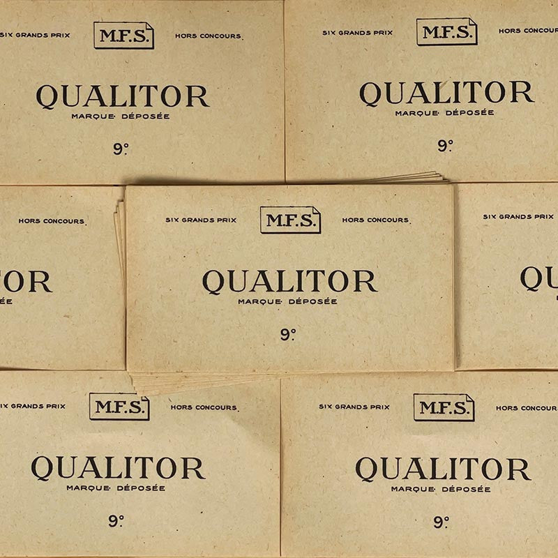 étiquette de vin ancienne qualitor mfs  récolte illustration vignoble 1900 1910 1920 vintage
