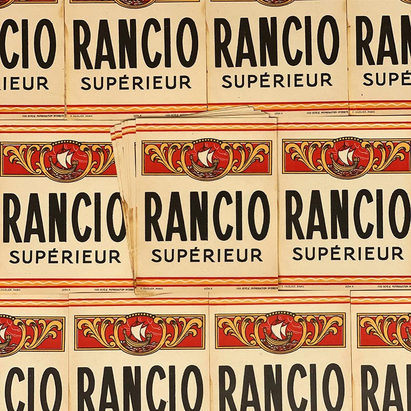 étiquette de vin ancienne rancio supérieur récolte illustration vignoble 1900 1910 1920 vintage