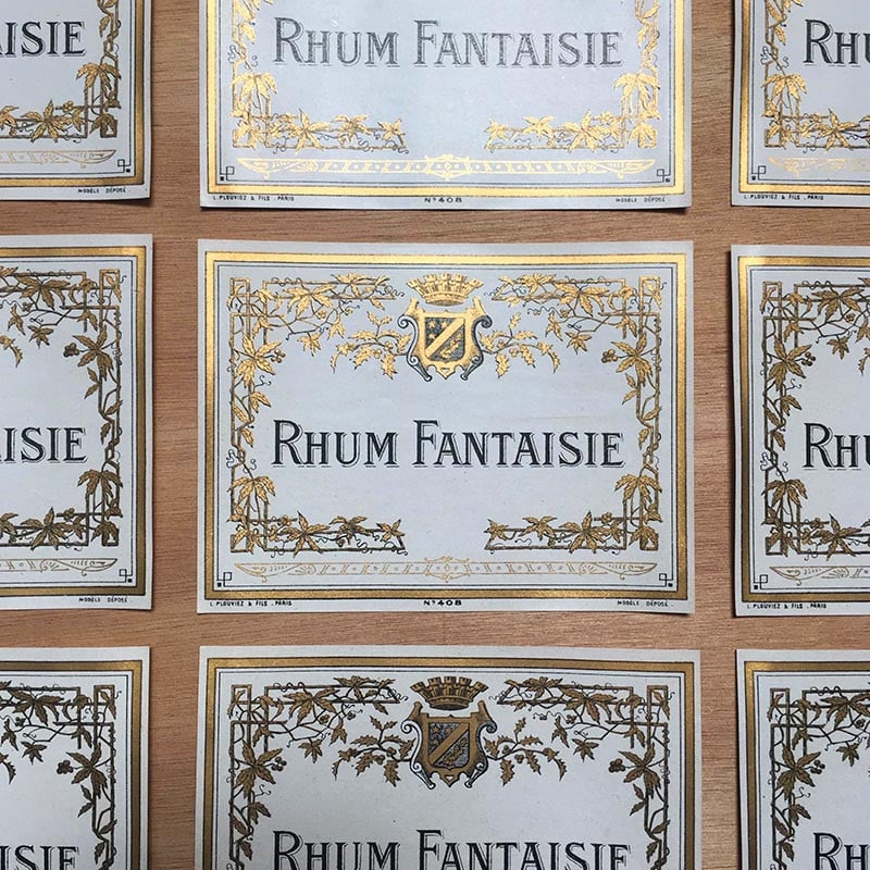 Etiquette rhum fantaisie 1930 boisson alcool bar brasserie bistrot