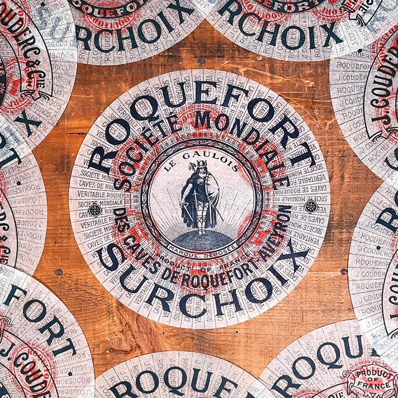 étiquette fromage roquefort surchoix ancienne vintage fromagerie 1920 1930 calque transparent papier très fin le gaulois