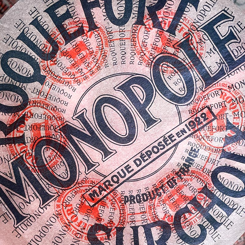 étiquette fromage roquefort surchoix ancienne vintage fromagerie 1920 1930 calque transparent papier très fin monopole 1922