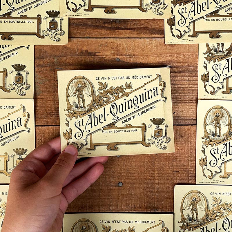 Étiquette Saint Abel-Quinquina apéritif supérieur 1900 1920 1930 papier ancienne vintage