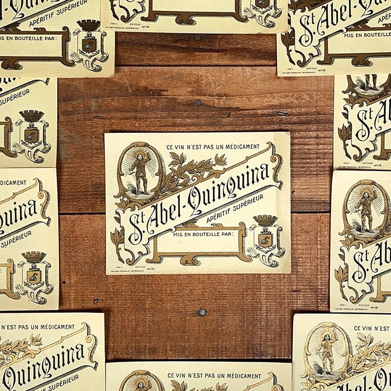 Étiquette Saint Abel-Quinquina apéritif supérieur 1900 1920 1930 papier ancienne vintage