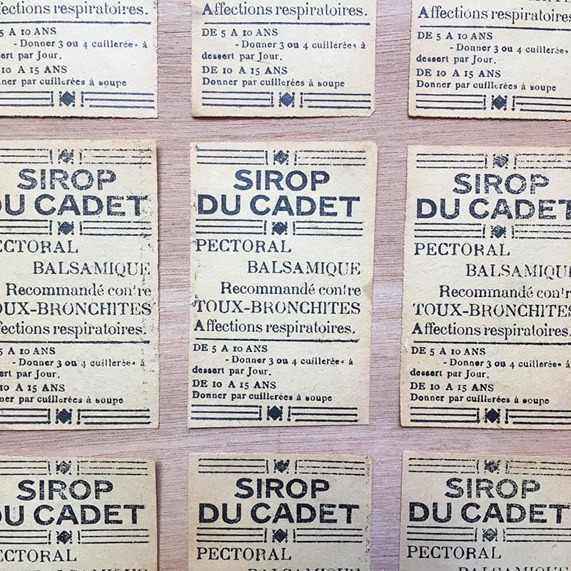 etiquette sirop cadet pharmacie médicament 1930 ancien ancienne