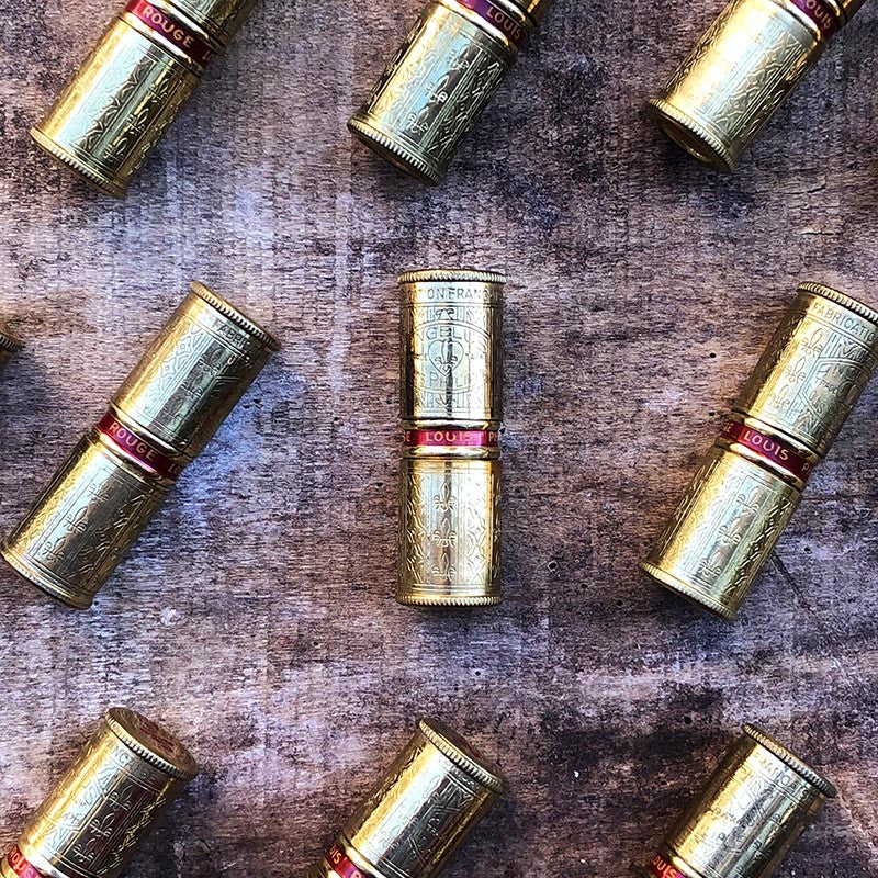 étui rouge à lèvre femme tube coffret métal métallique angelus louis philippe ancien ancienne vintage 1950 1960 beauté