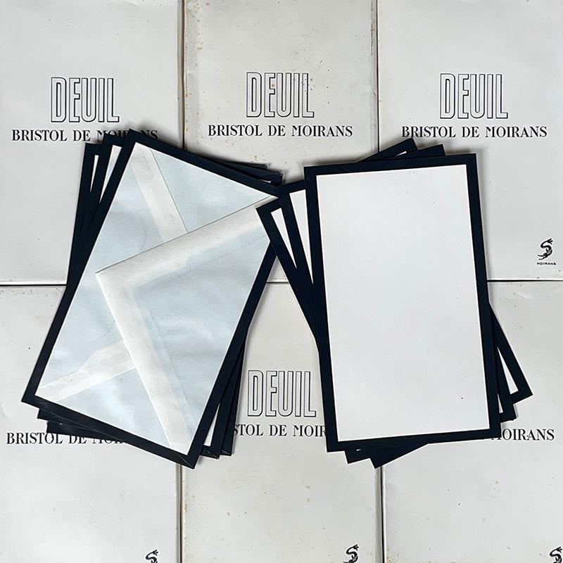 paquet kit enveloppes et papiers correspondance écriture deuil ancien 1950 1960 vintage faire-part