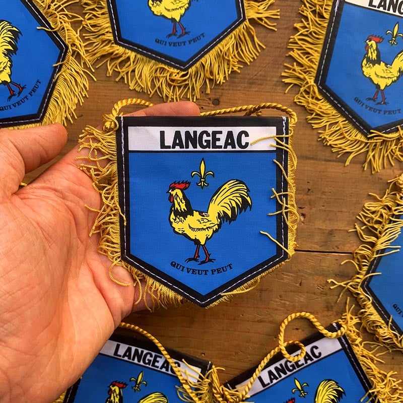 fanion écusson blason ville touristique rétroviseur voiture langeac auvergne haute loire 43300 1990 1980 coq
