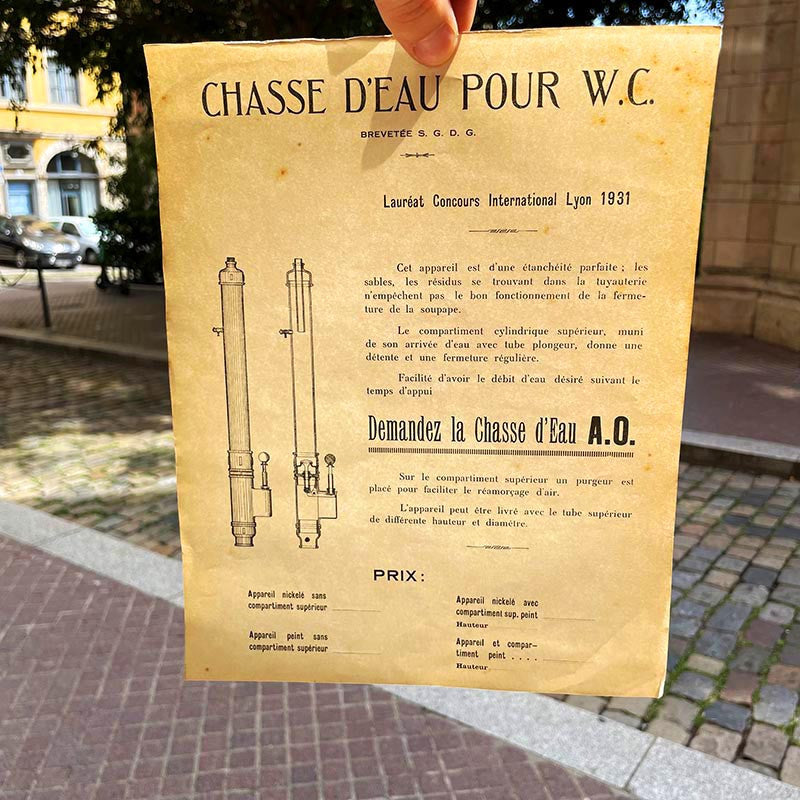 Feuille Chasse d'Eau WC 1931