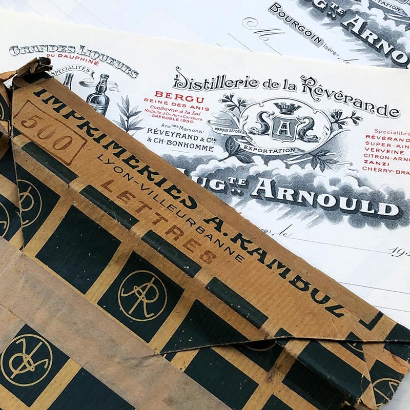 Feuille "Distillerie de la Révérande" 1930