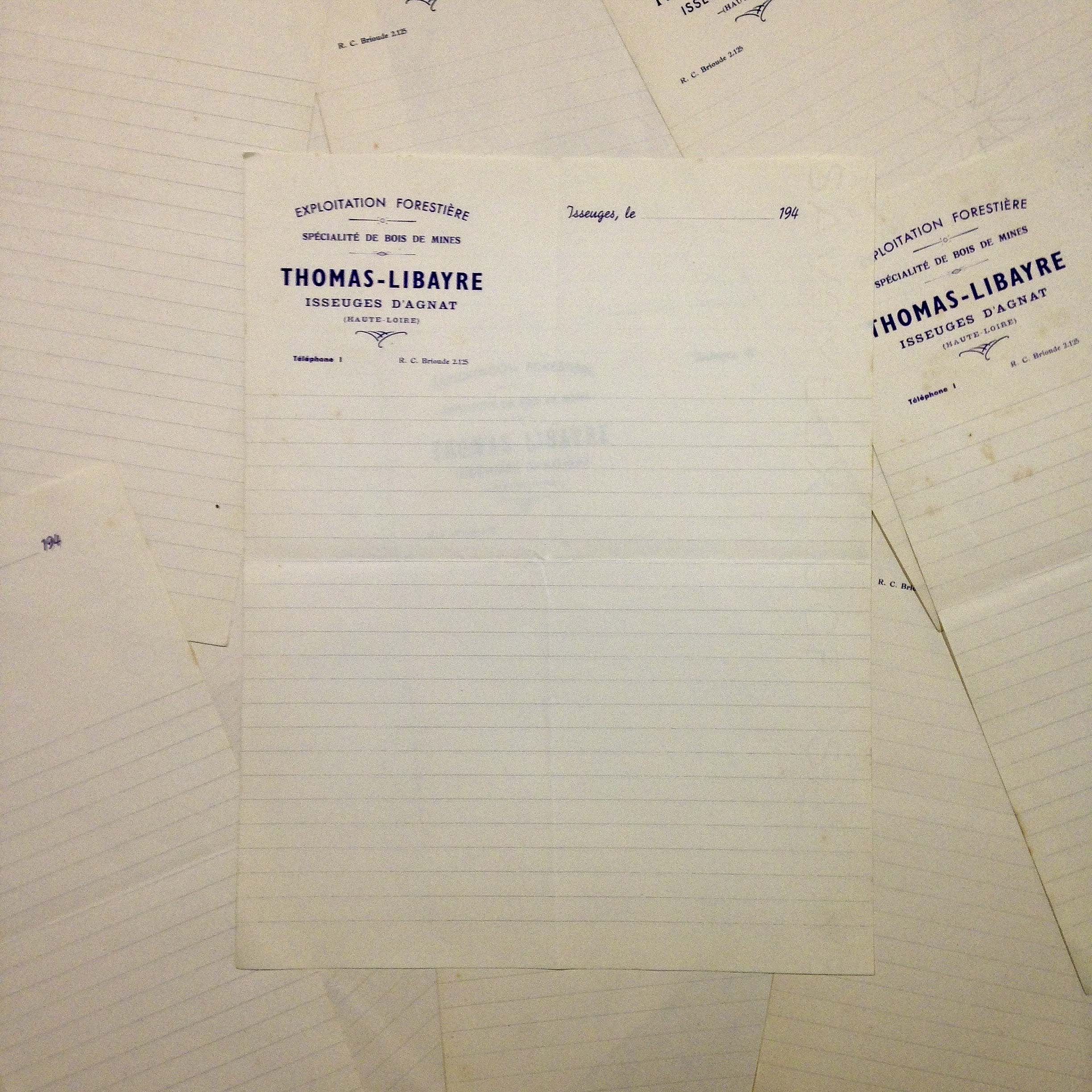 thomas lybaire ancien vintage papier feuille imprimerie filigrane 1940