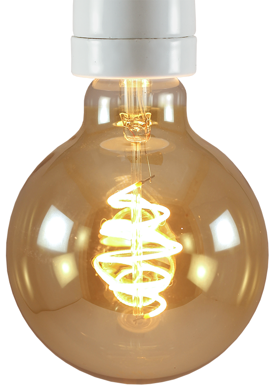 ampoule led e27 électricité quincaillerie lampe globe 5w 95mm gold doré or spirale 250lm 250 lumen