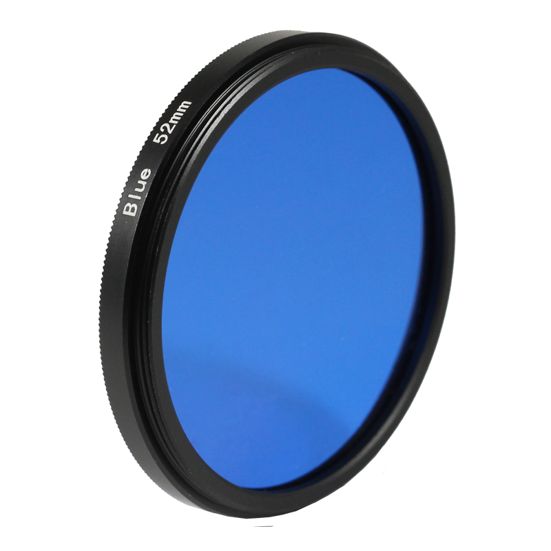Filtre bleu noir et blanc 49mm 52mm 55mm  objectif optique photo