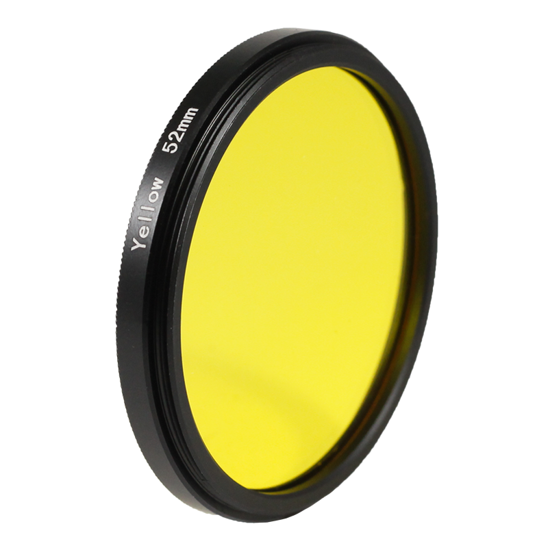 Filtre jaune noir et blanc 49mm 52mm 55mm  objectif optique photo