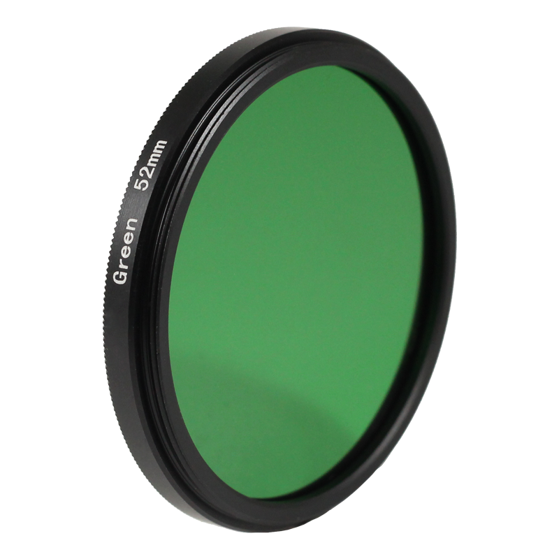 Filtre vert noir et blanc 49mm 52mm 55mm  objectif optique photo