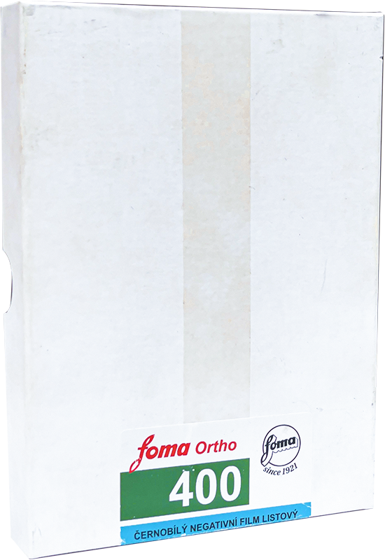 foma ortho 400 orthochromatique plan film feuilles 25 4x5 noir et blanc argentique