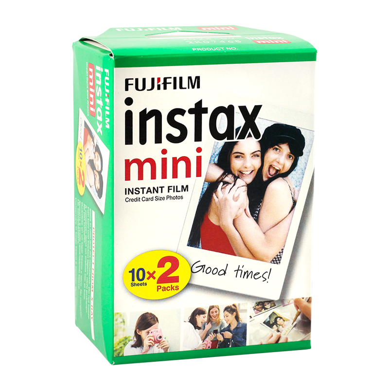 bipack 2 films pellicule fuji instax mini instantané couleur bord blanc