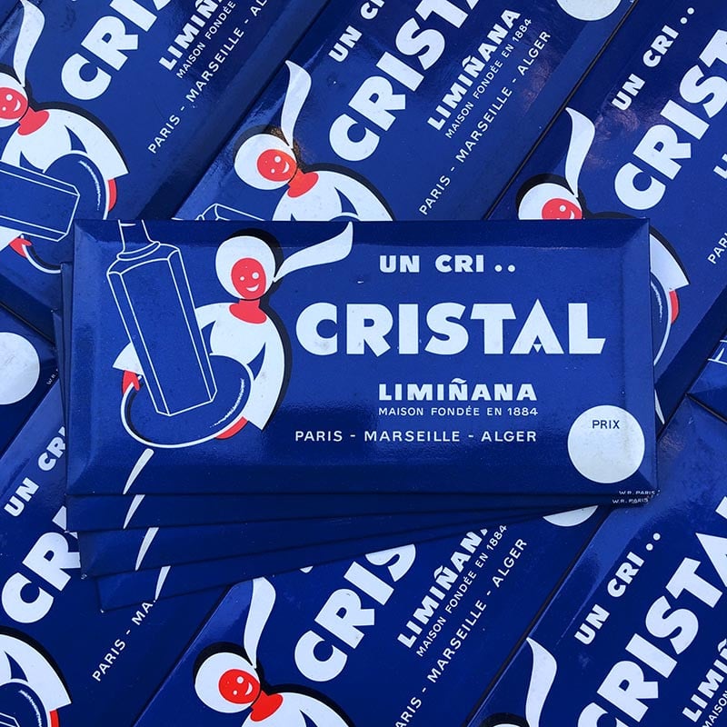 cri cristal anis alcool aperitif glacoide glaçoide ancien vintage alcool 1960 1950 liminana