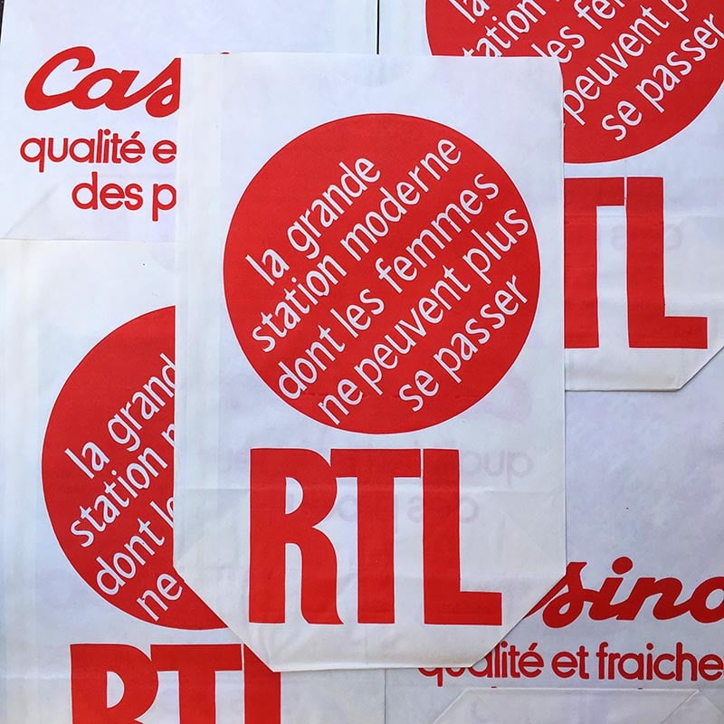 sachet casino rtl radio grand papier ancien vintage épicerie 1960