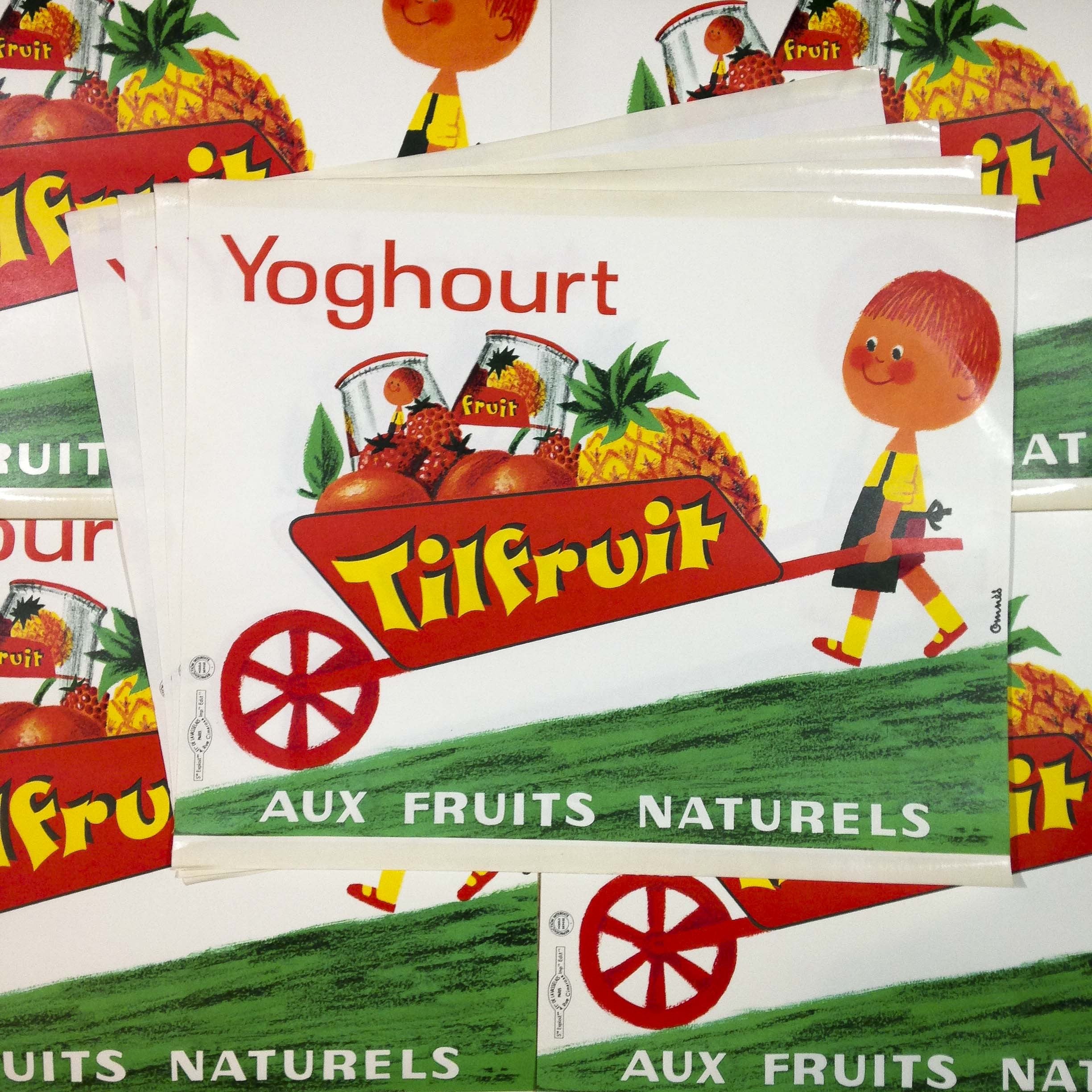 affichette grande affiche papier tilfruit ancien vintage épicerie 1960