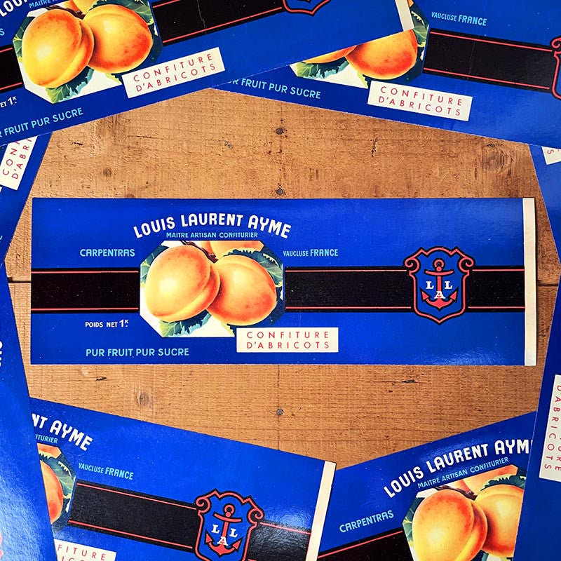 Grande Étiquette Confiture d'Abricots 1950