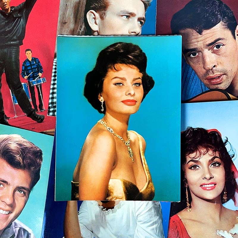 photo grande ancienne vintage vedette star de cinéma américaine hollywood 1950 1960 couleur