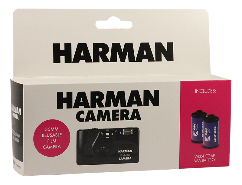 Harman Camera Appareil 35mm réutilisable flash 400 Iso argentique Vintage