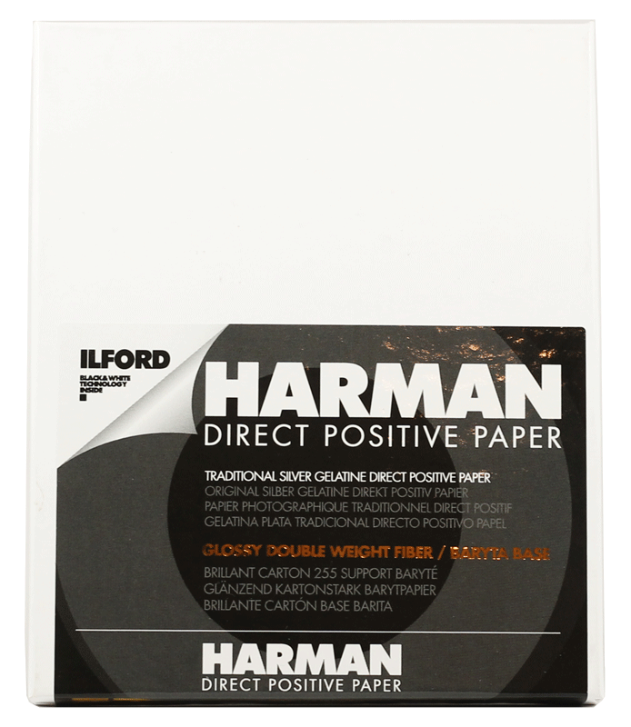 papier photo noir et blanc brillant ilford harman positif 25 pièces feuilles baryté fb agrandisseur tirage 9.96 12.5 4x5