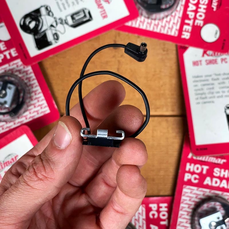 Hot Shoe PC adapter flash appareil photo argentique 1980 cable vintage