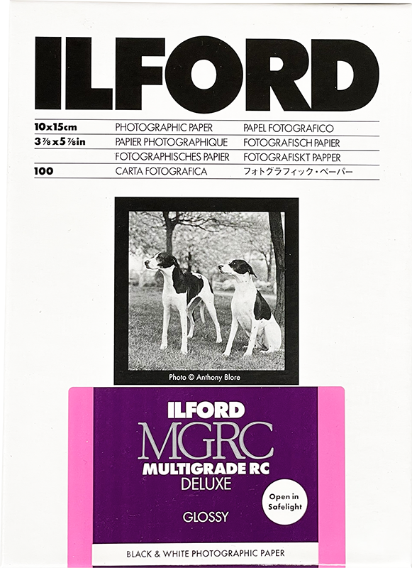 ilford mgrc multigrade brillant 10 15cm 100 feuilles deluxe rc résine couchée tirage papier argentique noir et blanc