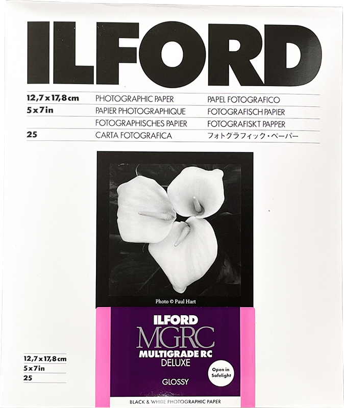 ilford mgrc multigrade brillant 13 18cm 25 feuilles deluxe rc résine couchée tirage papier argentique noir et blanc