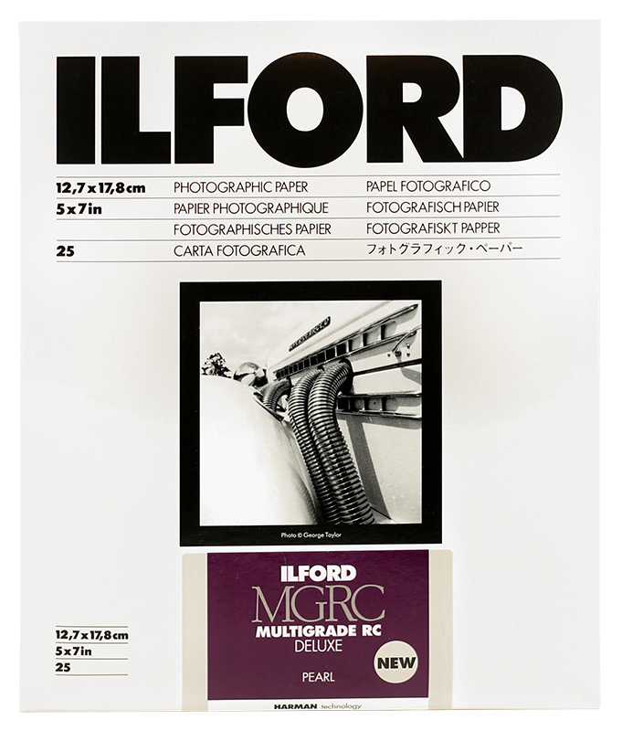 ilford mgrc multigrade perlé 13 18cm 25 feuilles deluxe rc résine couchée tirage papier argentique noir et blanc